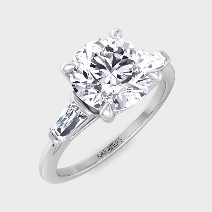 Vizio - Taper Baguette Round Cut Lab-Grown Diamond Engagement Ring