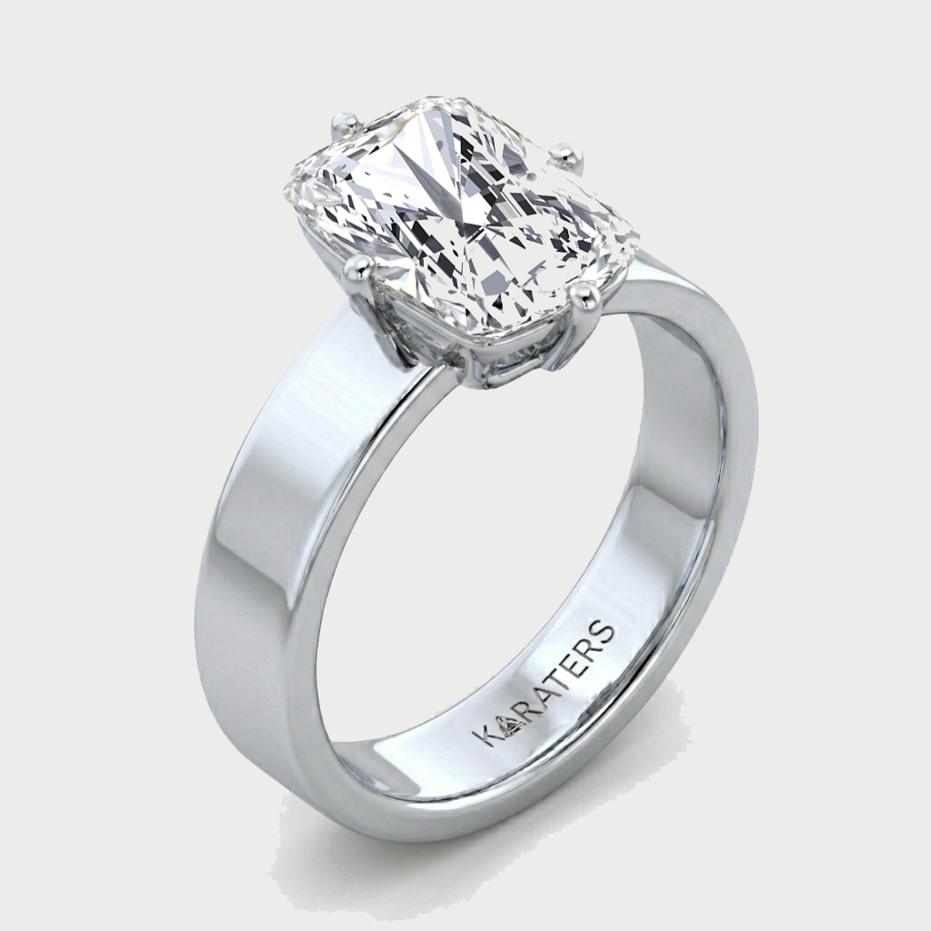 Radiant Cut Compass Prong Lab Grown Diamond Engagement Ring