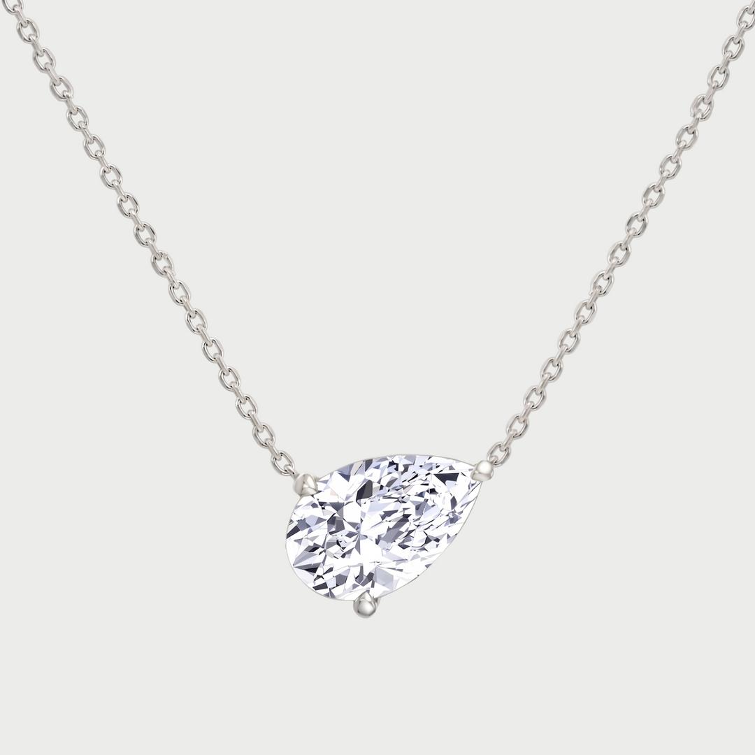 Pear Shape East West Lab Grown Diamond Pendant