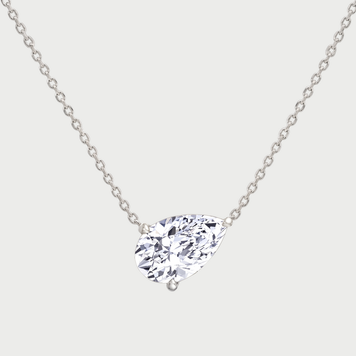 Pear Shape East West Lab Grown Diamond Pendant