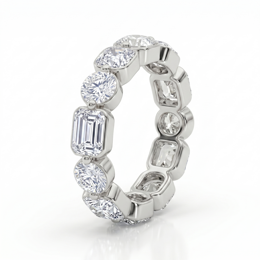 Multi Shape Lab-Grown Diamond Eternity Band WG