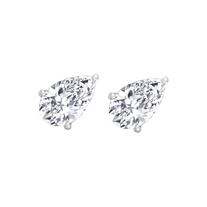 Pear Shaped East West Lab Grown Diamond Studs WG 3