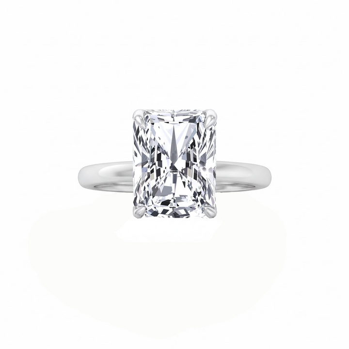 WG Invisible Halo Radiant Cut Solitaire Lab-Grown Diamond Ring front view