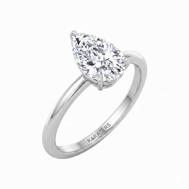 Pear Shape Solitaire Lab Grown Diamond Engagement Ring WG 2