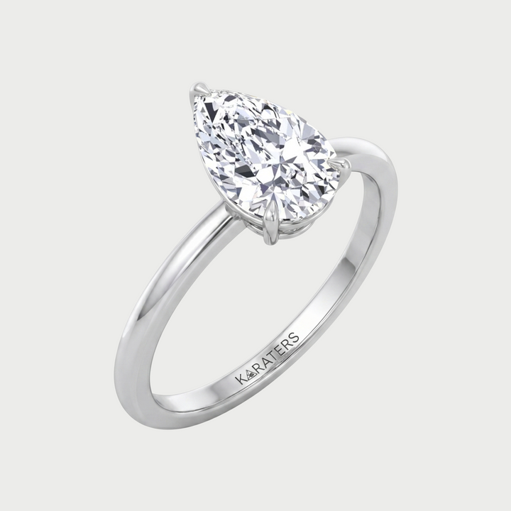 Pear Shape Solitaire Lab Grown Diamond Engagement Ring
