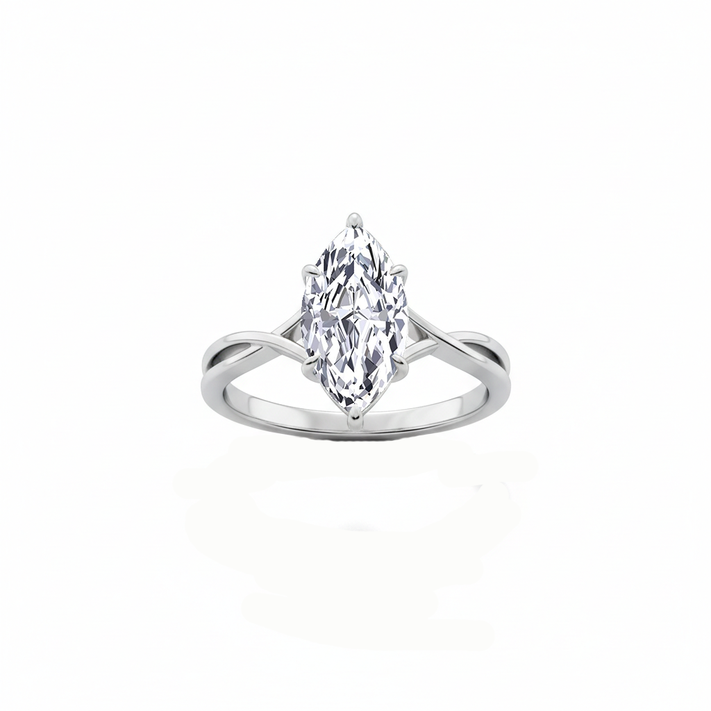 WG Marquise Shape Engagement Ring top view