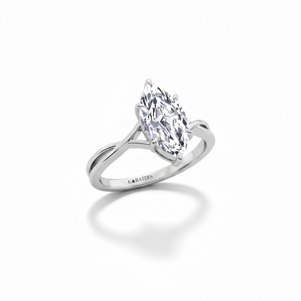 WG Marquise Shape Engagement Ring side view 2