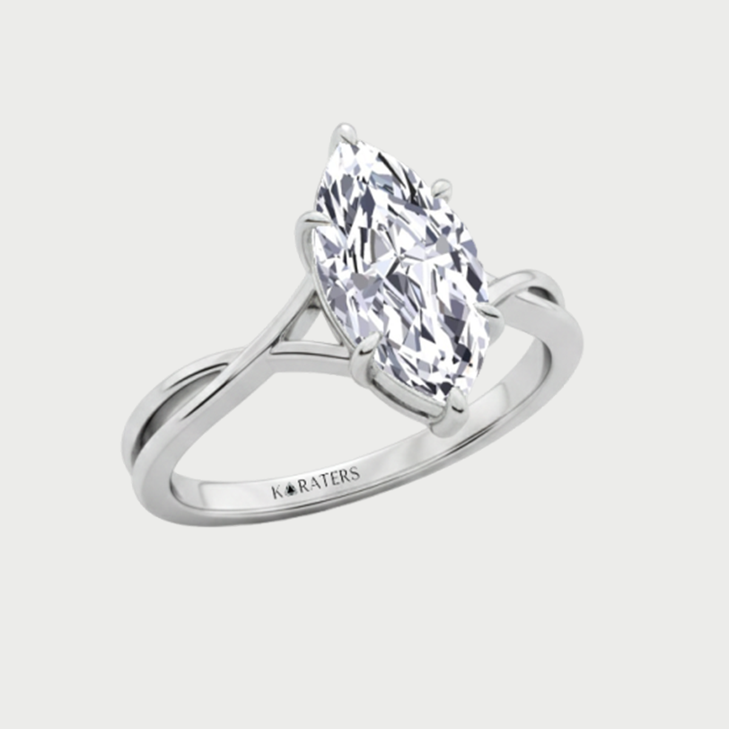 WG Marquise Shape Engagement Ring side view
