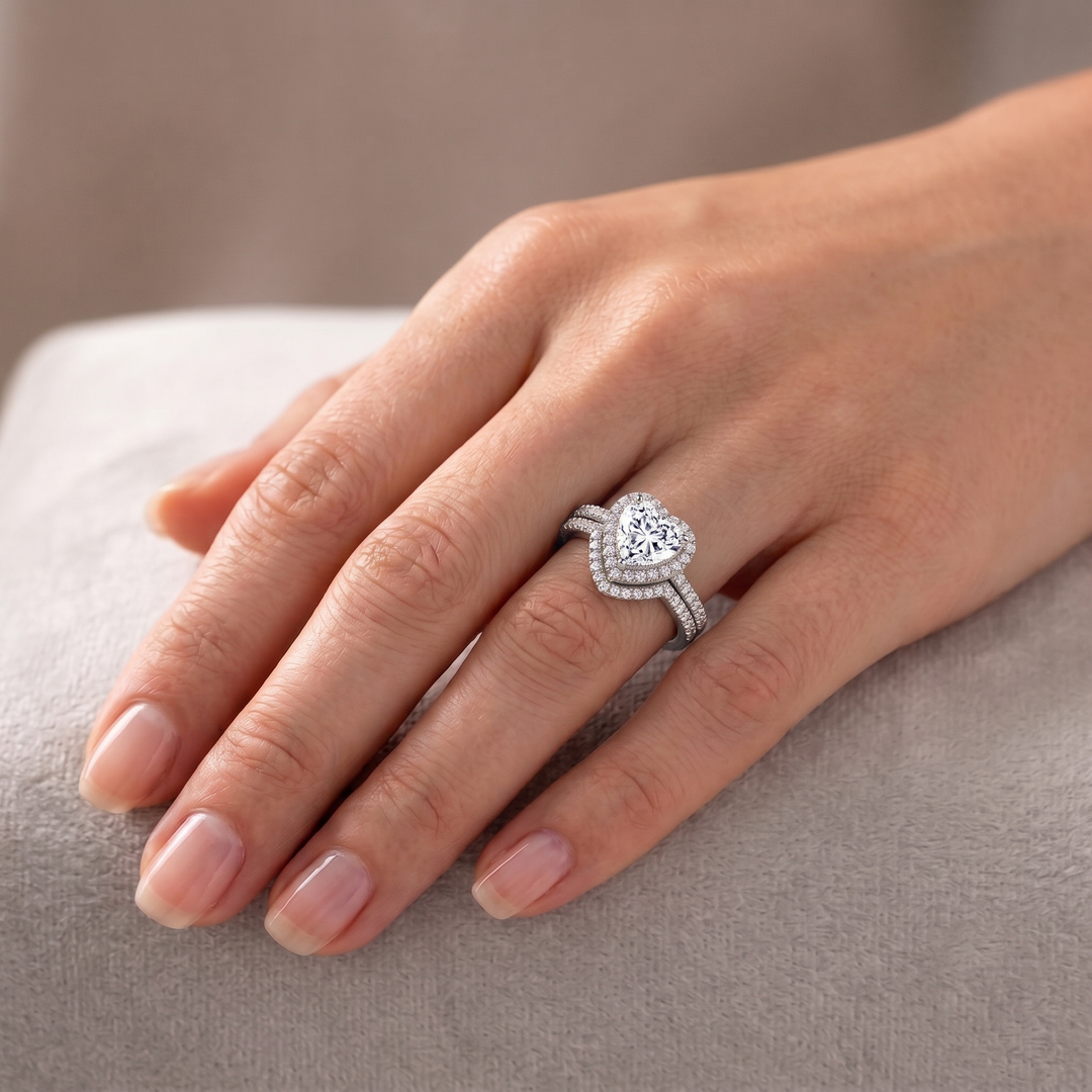 Thin Pave Lab Grown Diamond Wedding Band with Curve