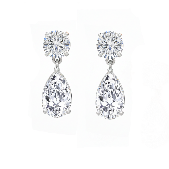 White Gold Pear Shape Drop Earring1