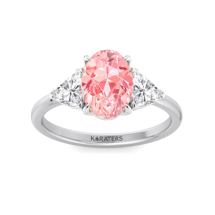 White Gold Pink Oval Ring1