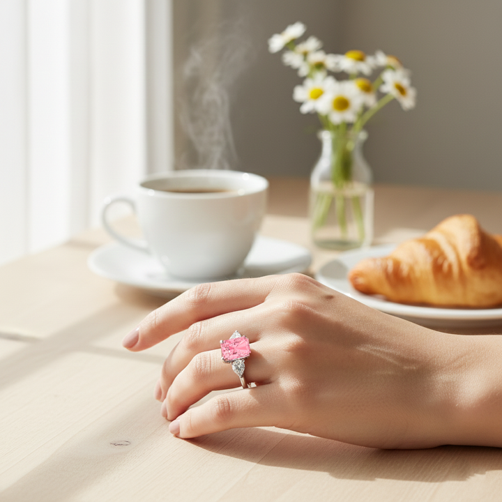 White Gold Pink Radiant Cut Ring
lifestyle
