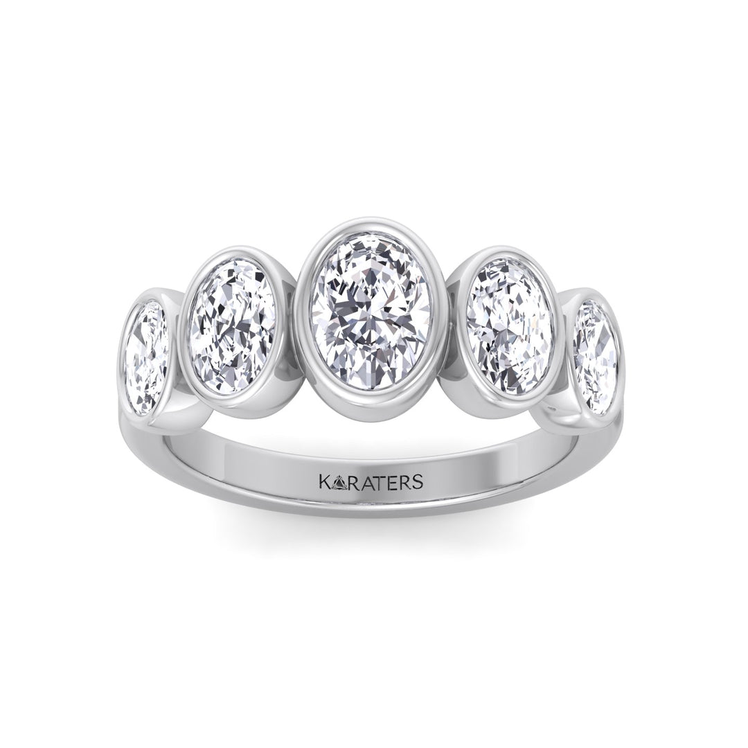 WG Oval Shape East To West Lab Grown Diamond Eternity Band 4