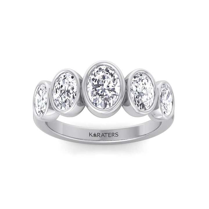 WG Oval Shape East To West Lab Grown Diamond Eternity Band 4