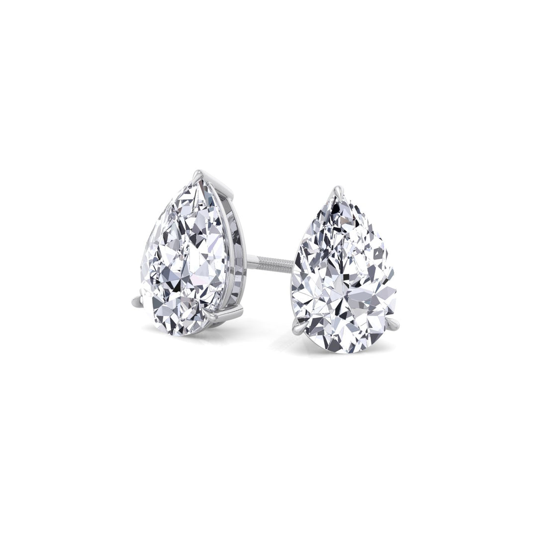 WG Pear-Shaped Lab Grown Diamond Studs