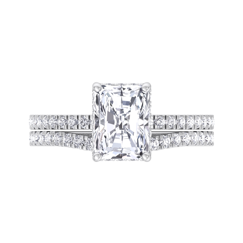 3.80CT Total Weight Radiant Cut Lab Grown Diamond Wedding Set White Gold