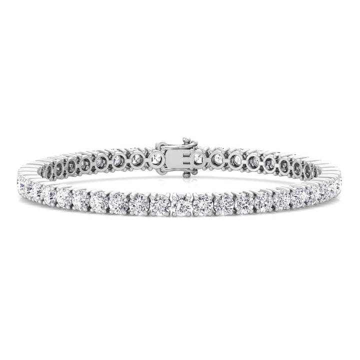 4 Prong Round Cut Lab-Grown Diamond Tennis Bracelet 14K Solid Gold