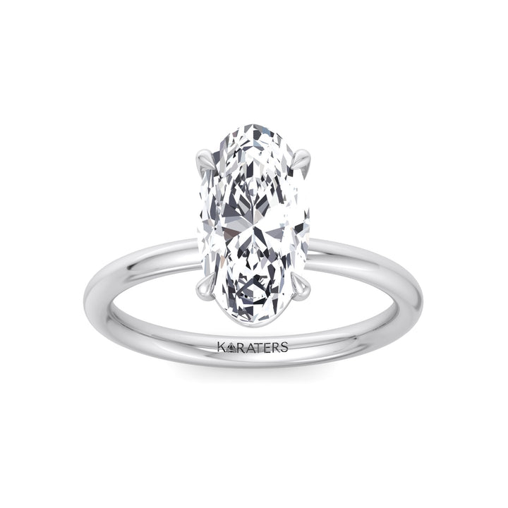 Moval Solitaire Lab-Grown Diamond Engagement Ring White Gold 14K 18K