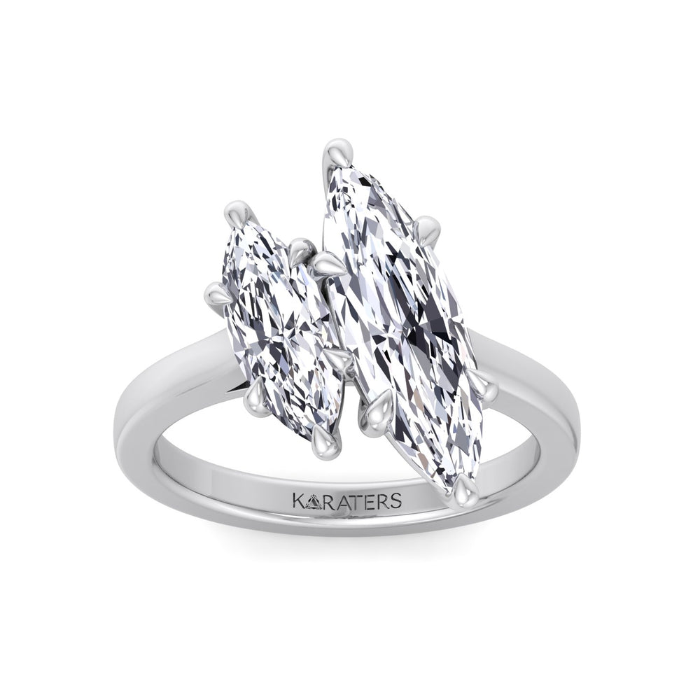 Marquise Cut Two-Stone Lab Grown Diamond Engagement Ring Platinum