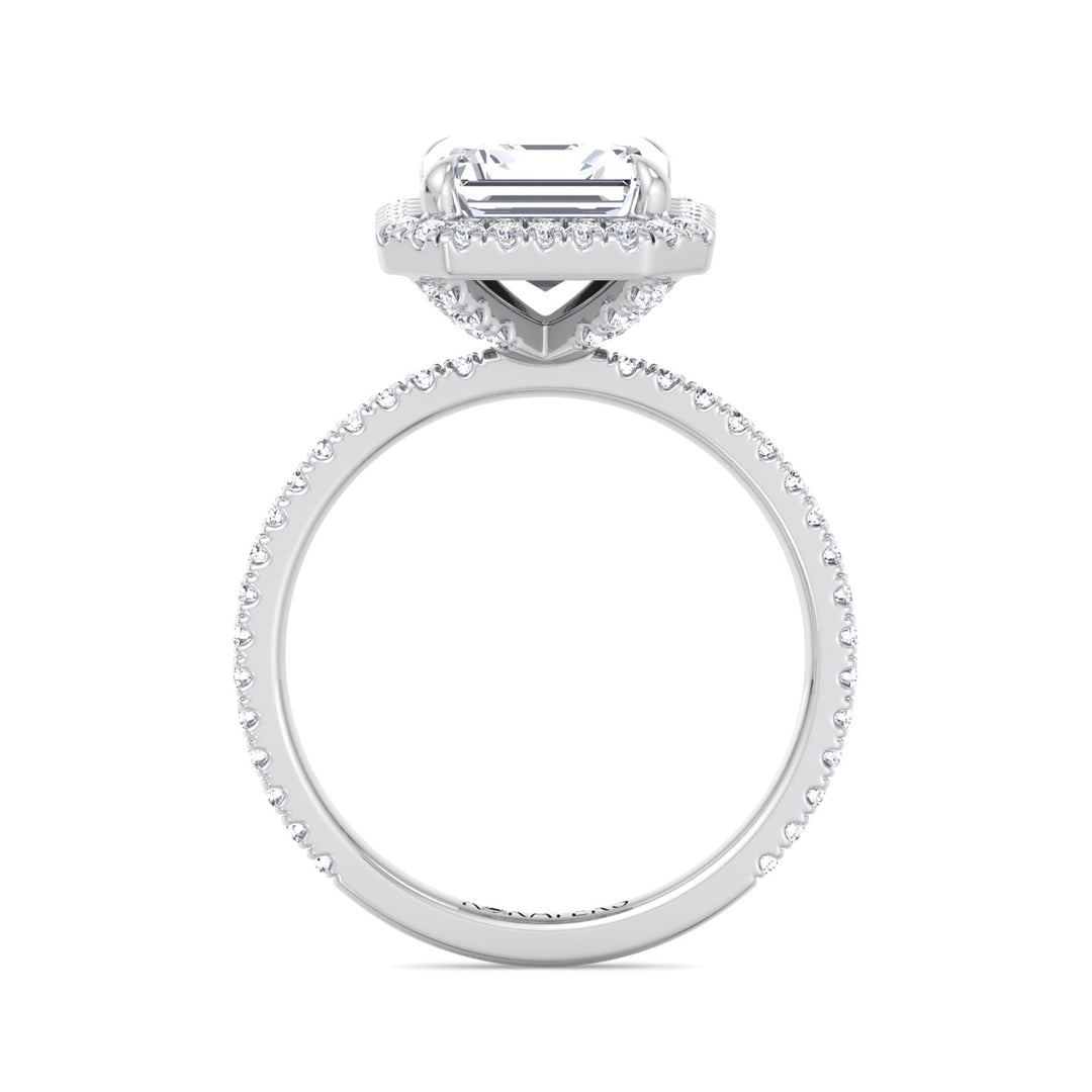 Asscher Cut Lab Grown Diamond Engagement Ring with a Halo