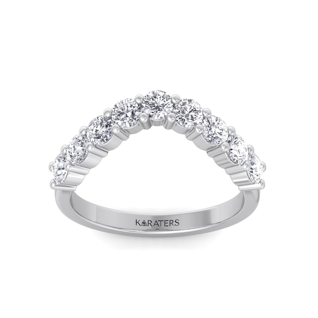 WG Round Cut Curved Lab Grown Diamond Eternity Band 3