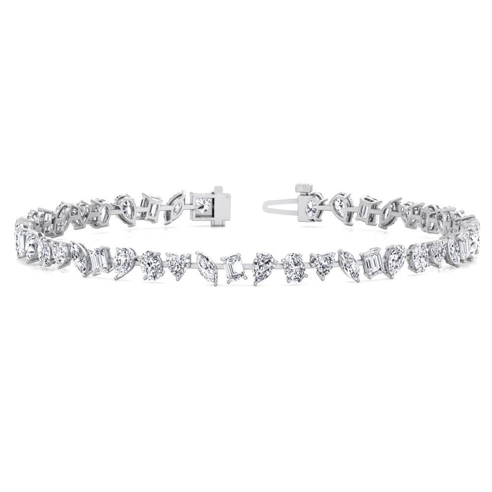 Multi Stone Lab Grown Diamond Tennis Bracelet White Gold 14K 18K