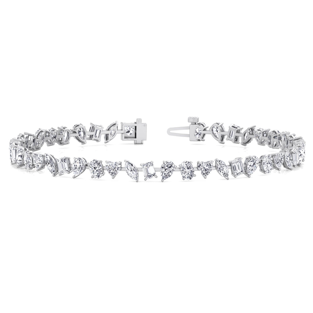 Multi Stone Lab Grown Diamond Tennis Bracelet White Gold 14K 18K