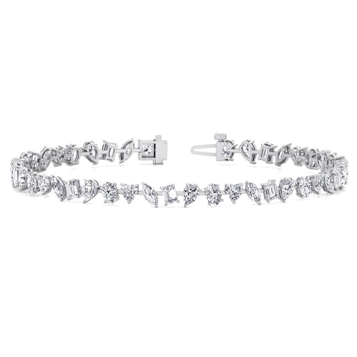 Multi Stone Lab Grown Diamond Tennis Bracelet White Gold 14K 18K
