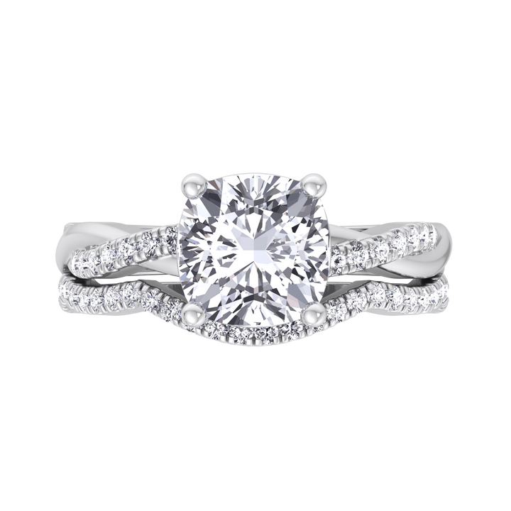 4.5CT Total Weight Cushion Cut Lab Grown Diamond Wedding Set White Gold 14K 18K