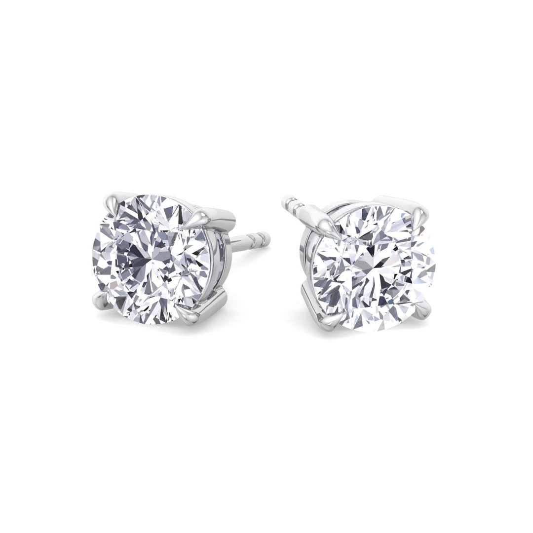 Round Cut  Lab-Grown Diamond Studs White Gold 18K