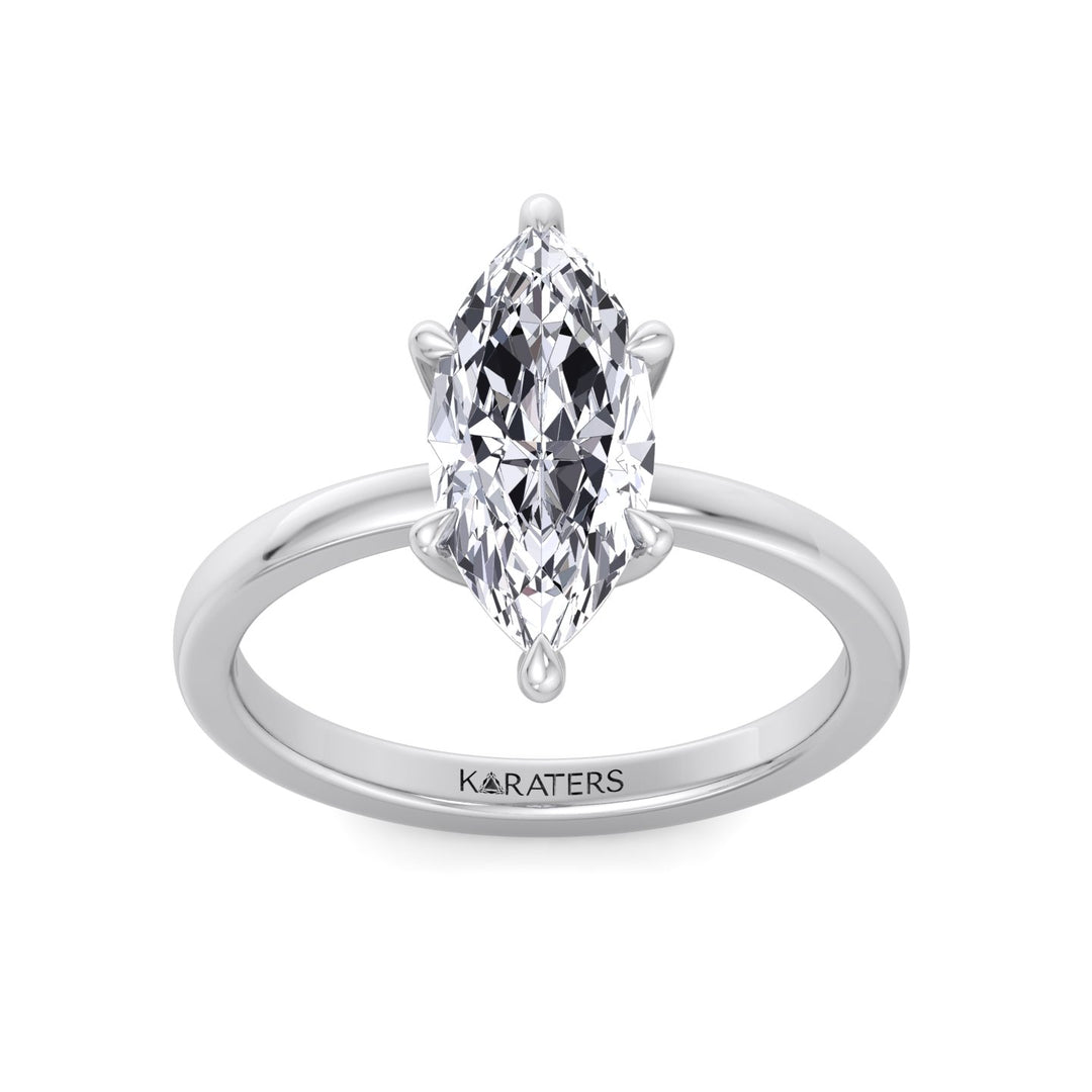 Marquise Shape Lab-Grown Diamond Solitaire Engagement Ring