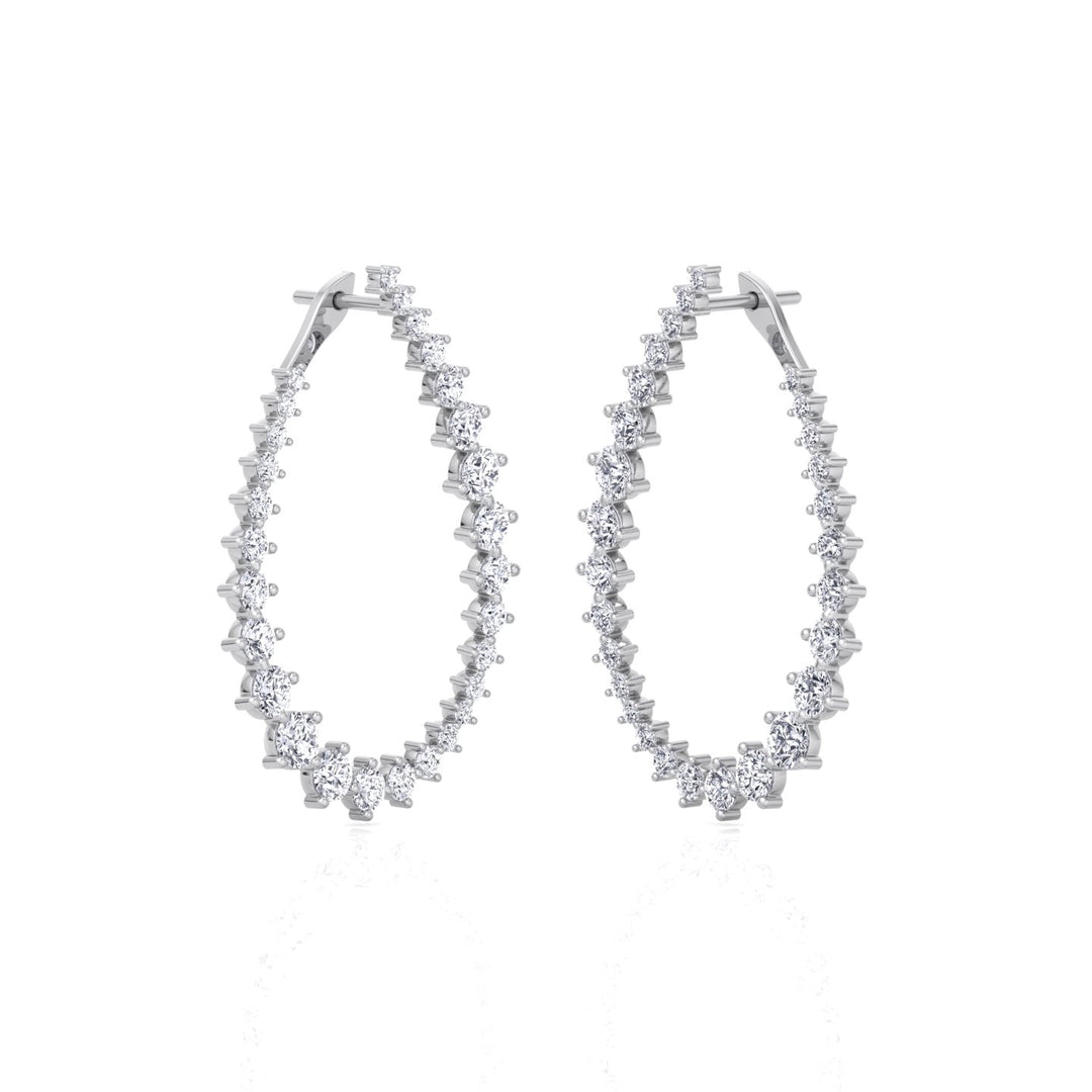 Round Teardrop Shape Lab-Grown Diamond Earrings