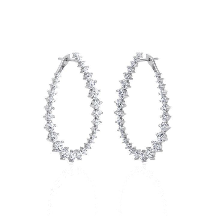 Round Teardrop Shape Lab-Grown Diamond Earrings