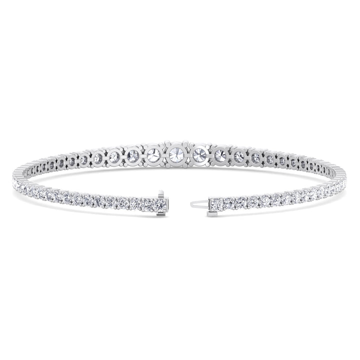 4-Prong Graduated Lab Grown Diamond Tennis Bracelet White Gold  8.5ct 11ct