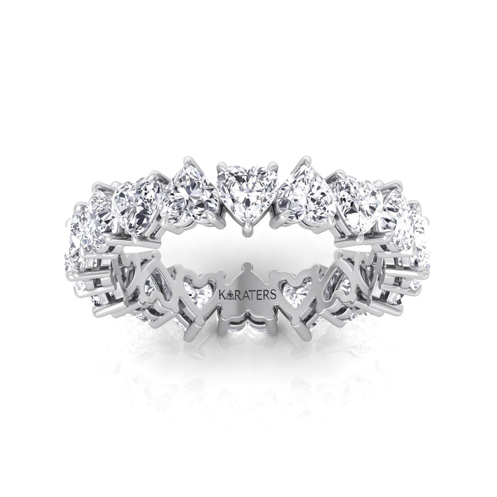 Heart Shape Lab Grown Diamond Eternity Band-Platinum-2CT-3CT-4CT-6CT