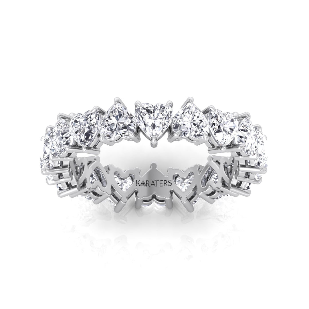 Heart Shape Lab Grown Diamond Eternity Band-Platinum-2CT-3CT-4CT-6CT
