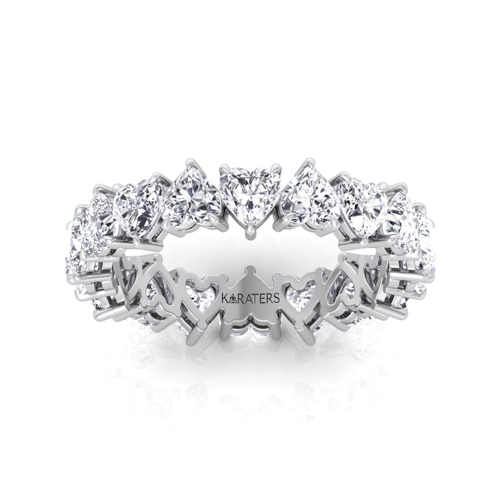 Heart Shape Lab Grown Diamond Eternity Band-Platinum-2CT-3CT-4CT-6CT