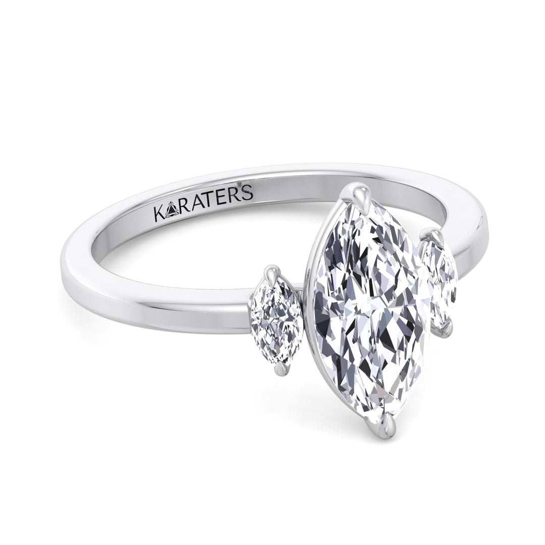 Marquise Cut Solitaire Lab Grown Diamond Engagement Ring