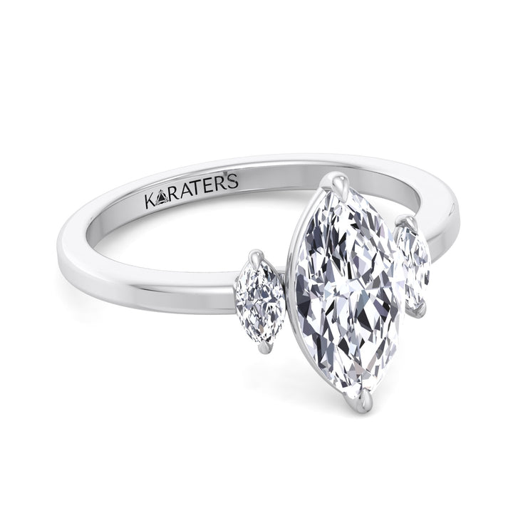 Marquise Cut Solitaire Lab Grown Diamond Engagement Ring