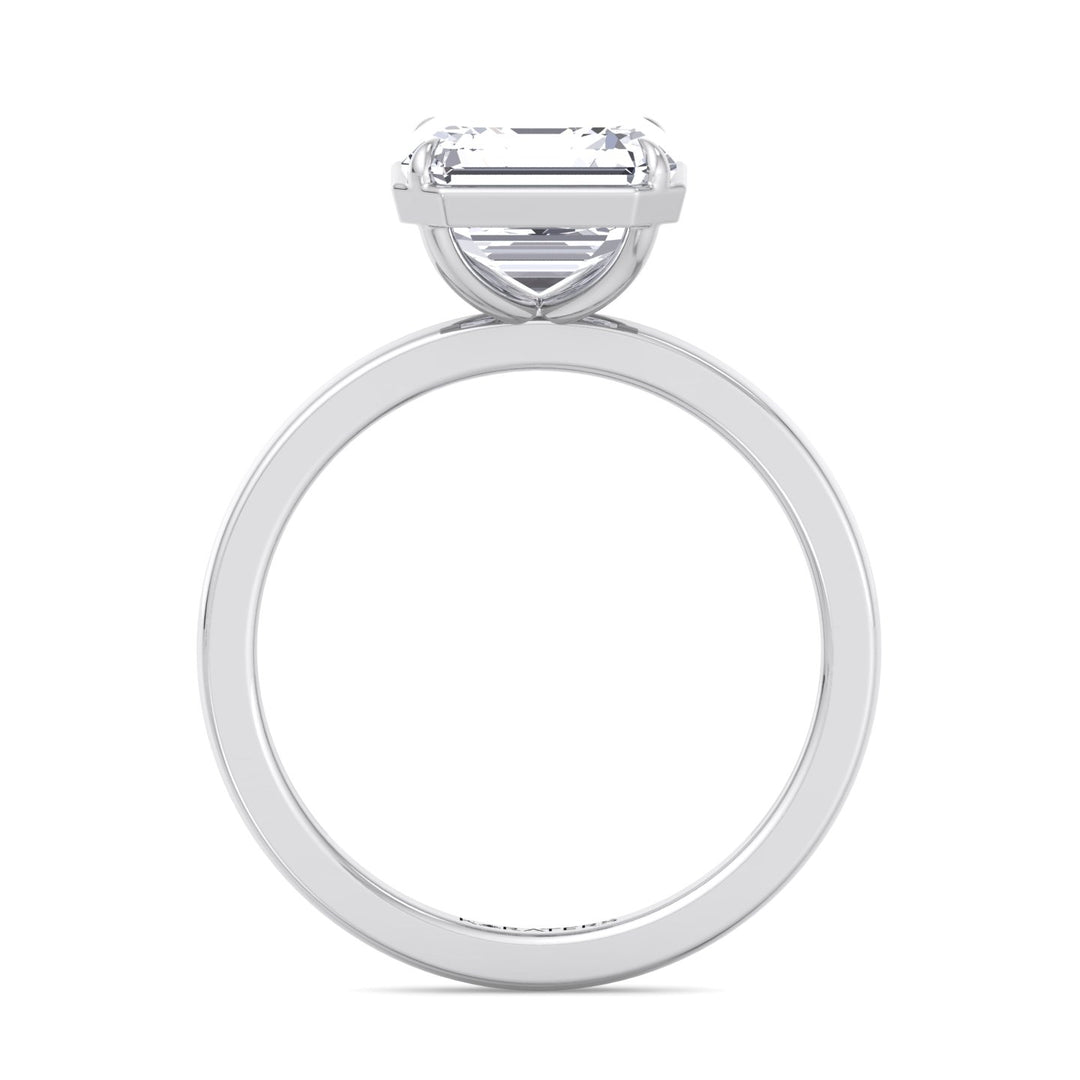 Asscher Cut Lab Grown Diamond Solitaire Engagement Ring