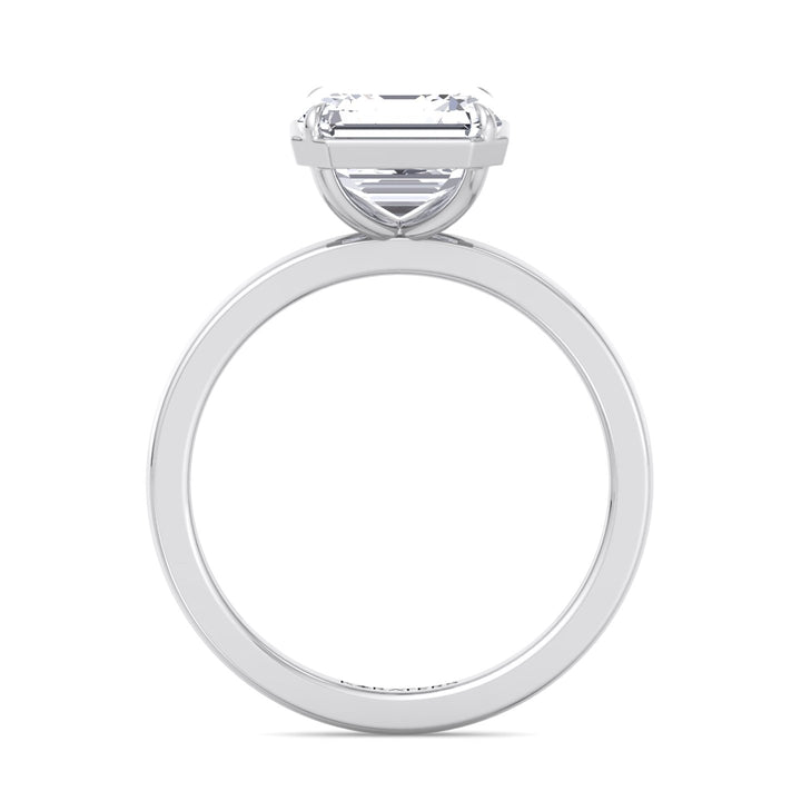 Asscher Cut Lab Grown Diamond Solitaire Engagement Ring