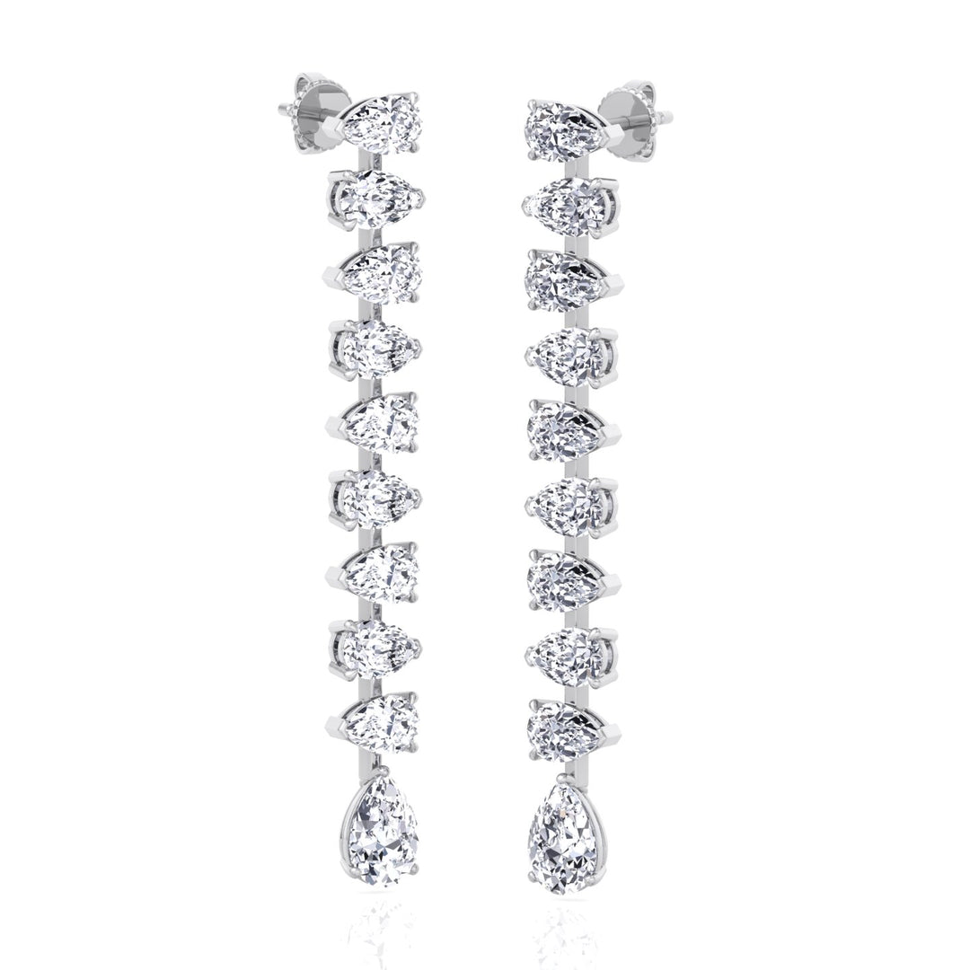 Pear Shape Tennis Drop Earrings Lab Grown Diamond lifestyle WG 2