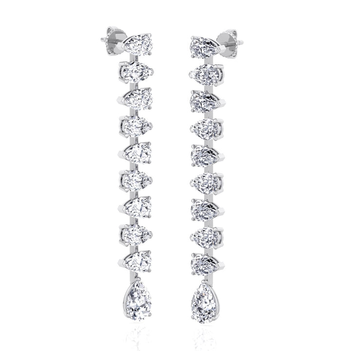 Pear Shape Tennis Drop Earrings Lab Grown Diamond lifestyle WG 2