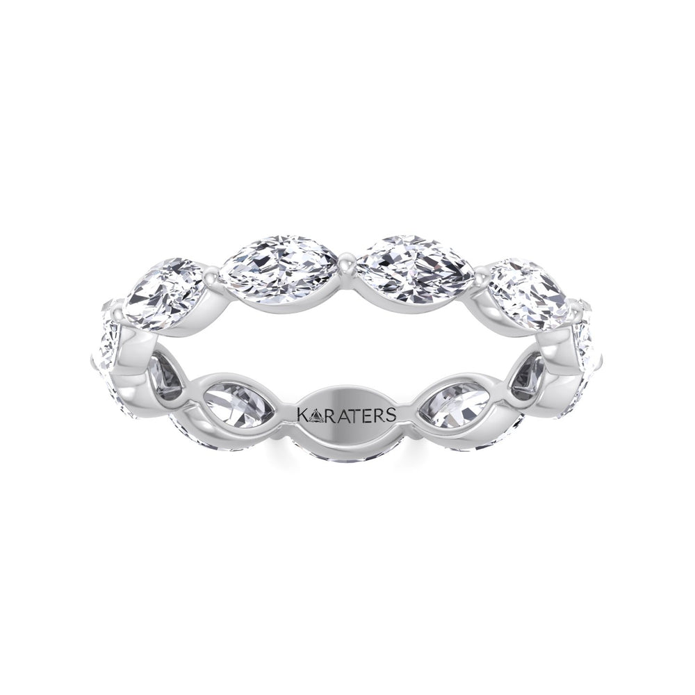 East West Marquise Shape Lab Grown Diamond Eternity Band White Gold 14K 18K