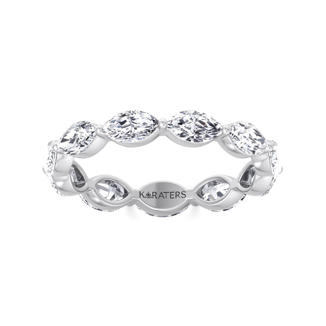 East West Marquise Shape Lab Grown Diamond Eternity Band White Gold 14K 18K