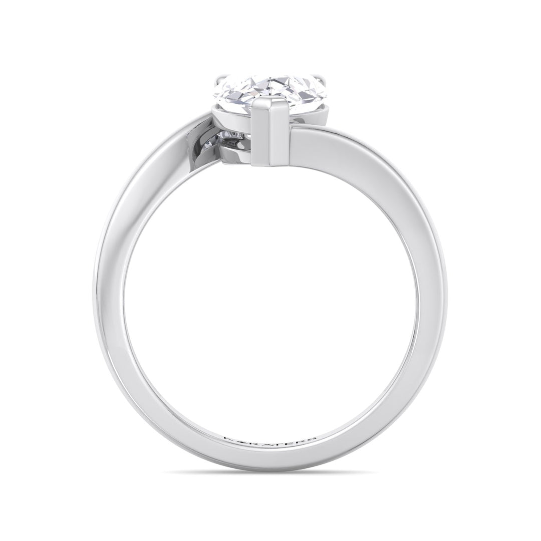 Pear Shaped Cut Lab Grown Diamond Solitaire Engagement Ring