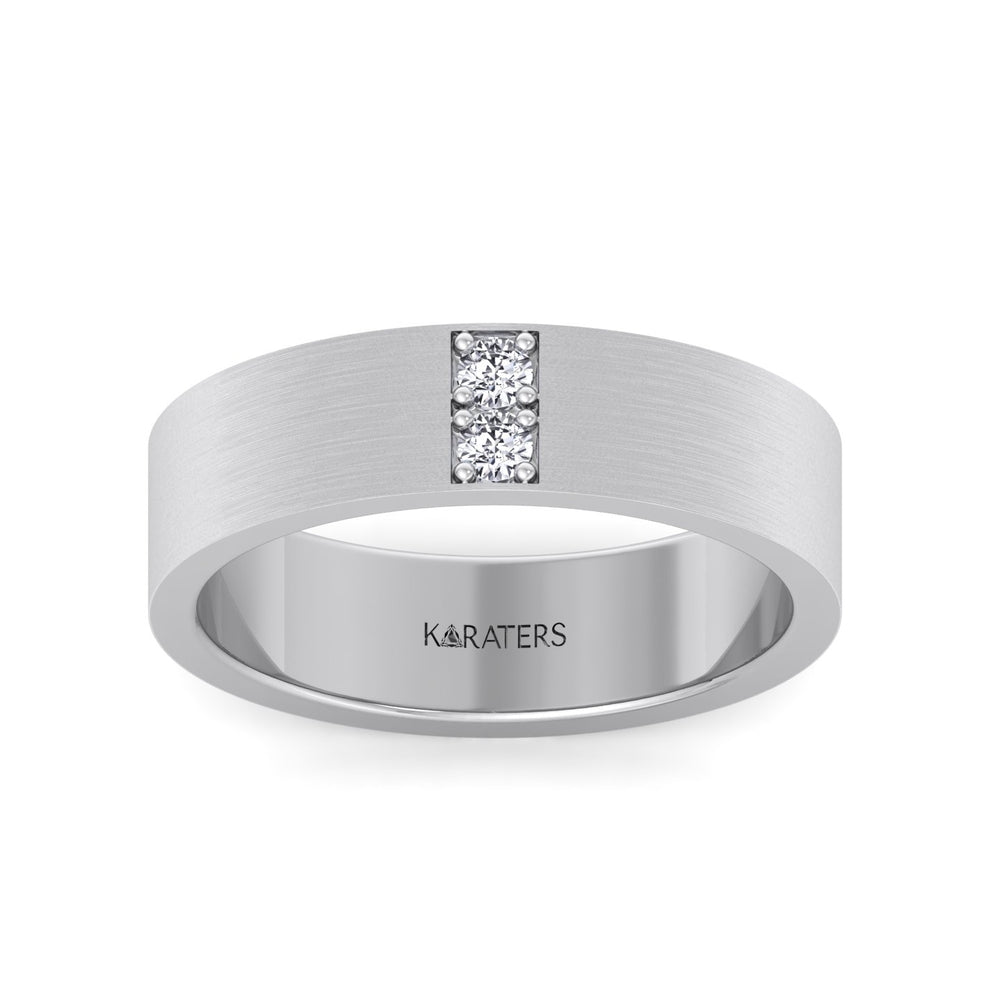 6mm Men's Lab-Grown Diamond Band White Gold 14K 18K