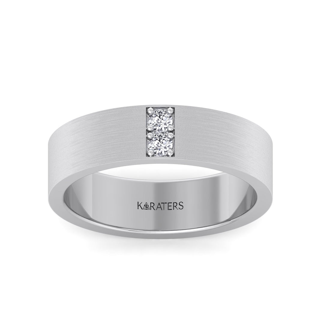 6mm Men's Lab-Grown Diamond Band White Gold 14K 18K