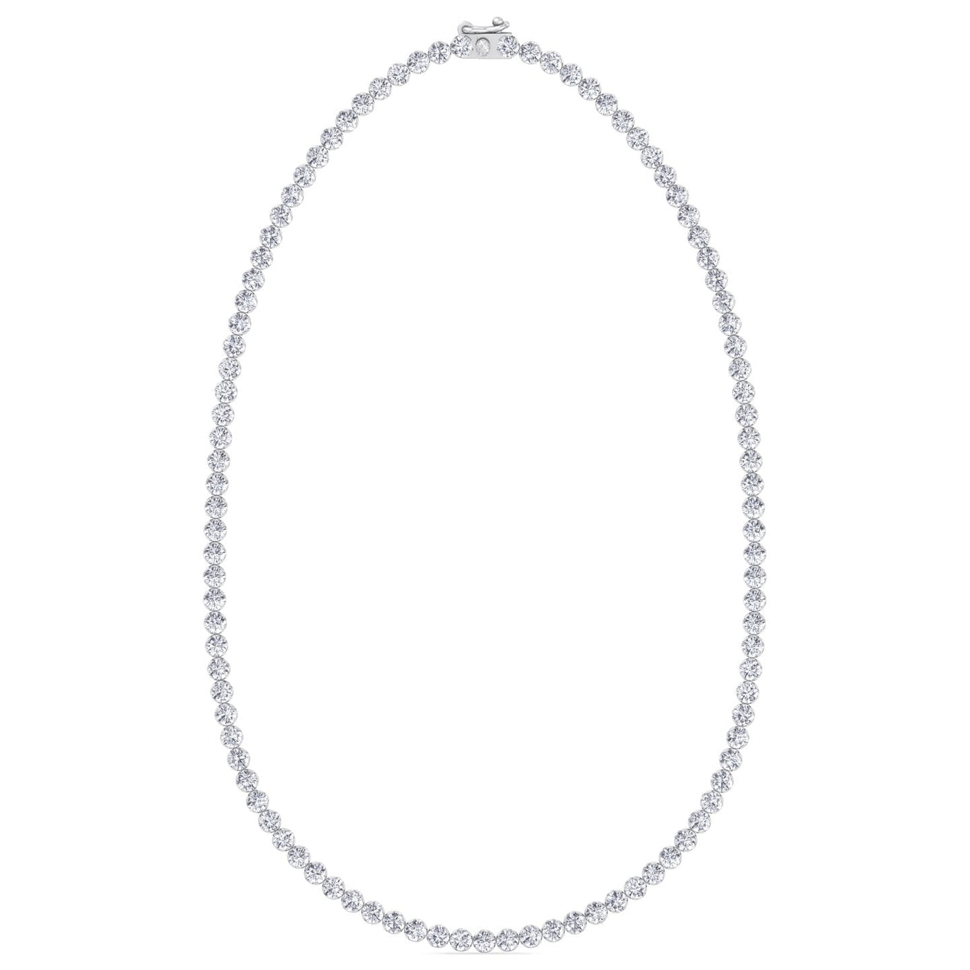 Illusion Set Round Shape Lab Grown Diamond Tennis Necklace