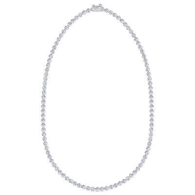 Illusion Set Round Shape Lab Grown Diamond Tennis Necklace